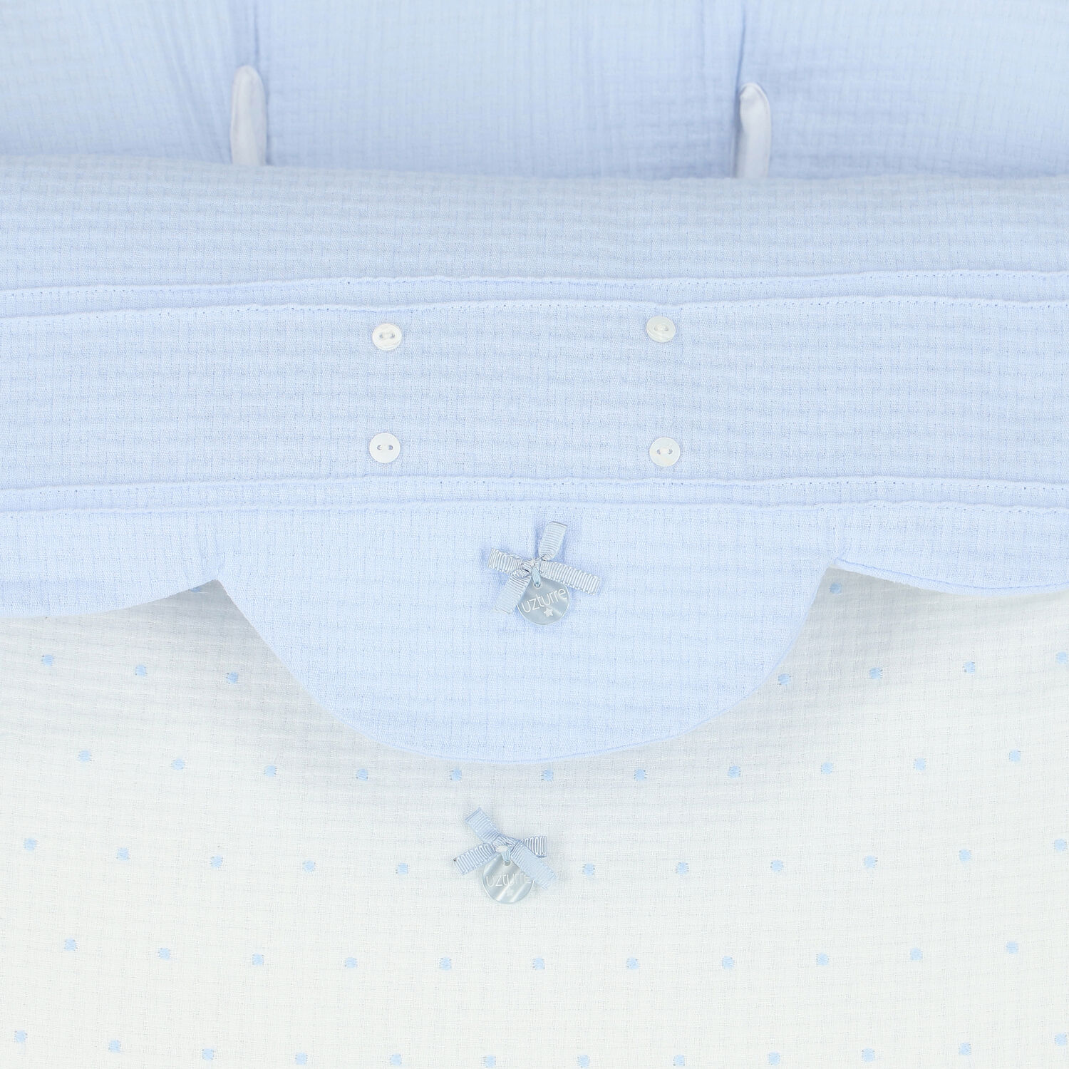 Boys Blue & White Polka Dot Baby Pram Nest, 1, hi-res image number null